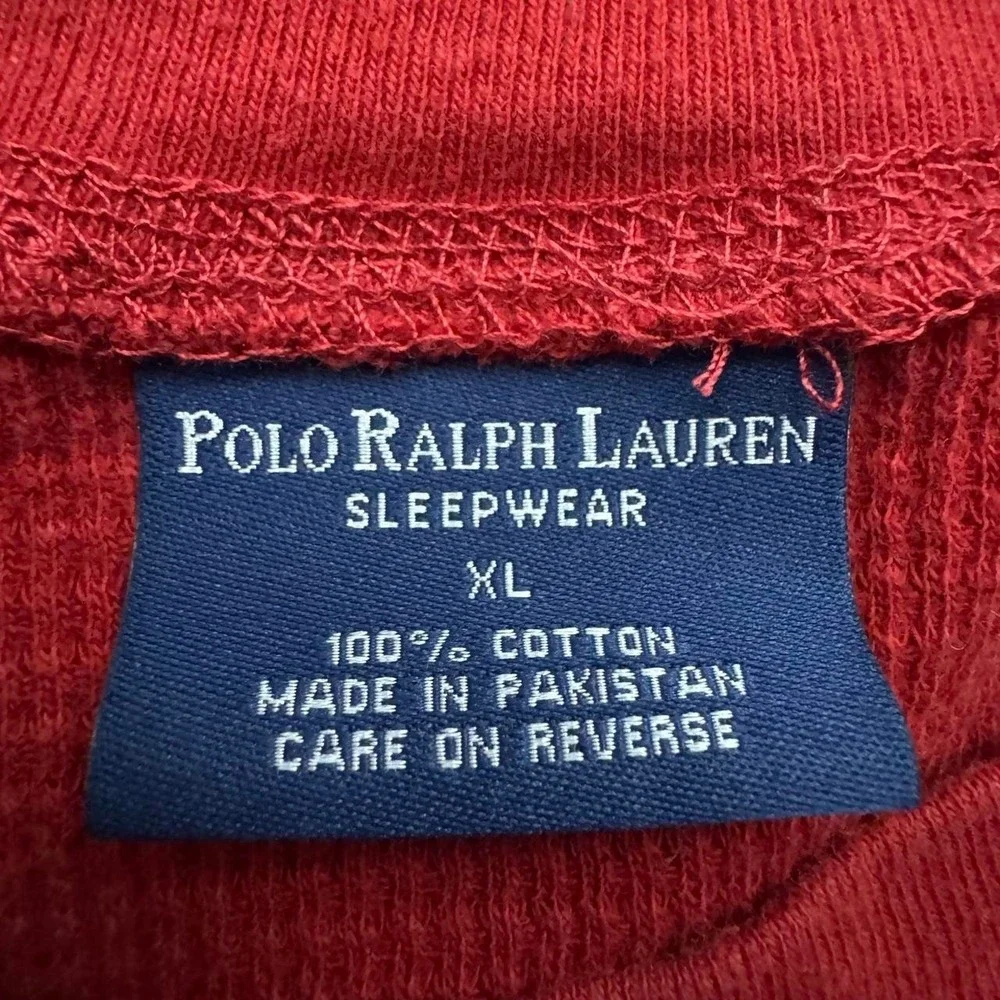 Polo Ralph Lauren Sleepwear Waffle Knit Thermal Shirt Red XL